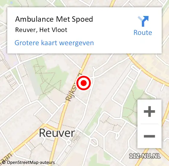 Locatie op kaart van de 112 melding: Ambulance Met Spoed Naar Reuver, Het Vloot op 23 juni 2021 11:29