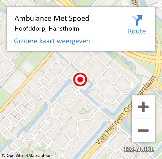 Locatie op kaart van de 112 melding: Ambulance Met Spoed Naar Hoofddorp, Hanstholm op 23 juni 2021 11:35