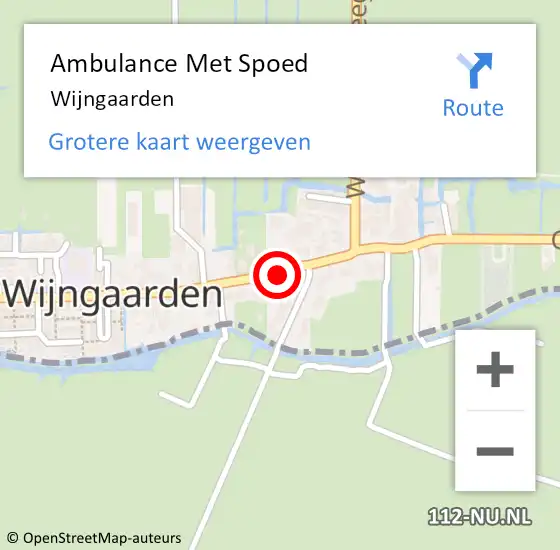 Locatie op kaart van de 112 melding: Ambulance Met Spoed Naar Wijngaarden op 23 juni 2021 11:36