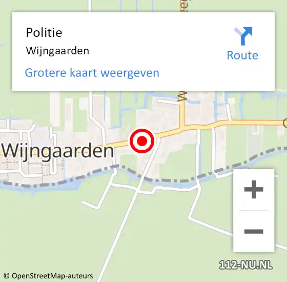 Locatie op kaart van de 112 melding: Politie Wijngaarden op 23 juni 2021 11:37