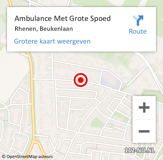 Locatie op kaart van de 112 melding: Ambulance Met Grote Spoed Naar Rhenen, Beukenlaan op 23 juni 2021 11:38