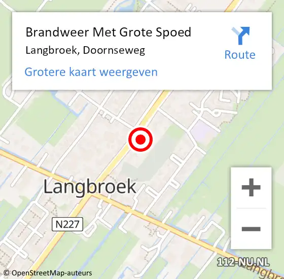 Locatie op kaart van de 112 melding: Brandweer Met Grote Spoed Naar Langbroek, Doornseweg op 23 juni 2021 12:00