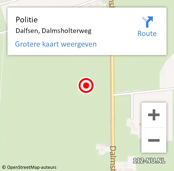 Locatie op kaart van de 112 melding: Politie Dalfsen, Dalmsholterweg op 23 juni 2021 12:42