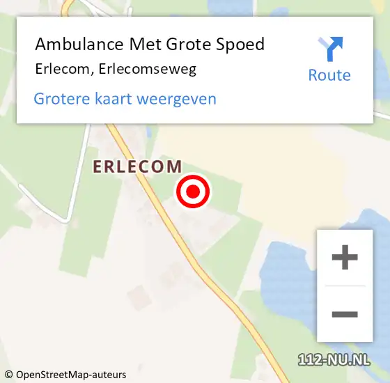 Locatie op kaart van de 112 melding: Ambulance Met Grote Spoed Naar Erlecom, Erlecomseweg op 23 juni 2021 12:43