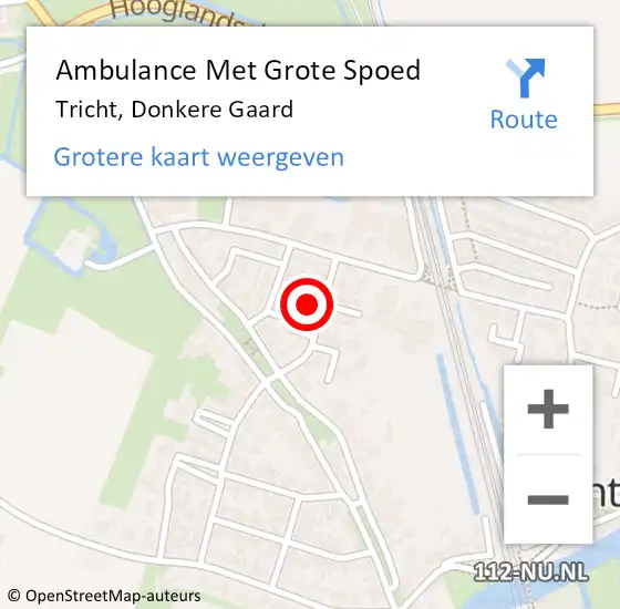 Locatie op kaart van de 112 melding: Ambulance Met Grote Spoed Naar Tricht, Donkere Gaard op 23 juni 2021 13:12
