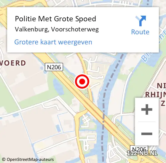 Locatie op kaart van de 112 melding: Politie Met Grote Spoed Naar Valkenburg, Voorschoterweg op 23 juni 2021 13:22