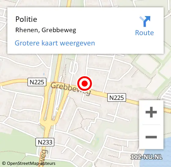 Locatie op kaart van de 112 melding: Politie Rhenen, Grebbeweg op 23 juni 2021 13:34