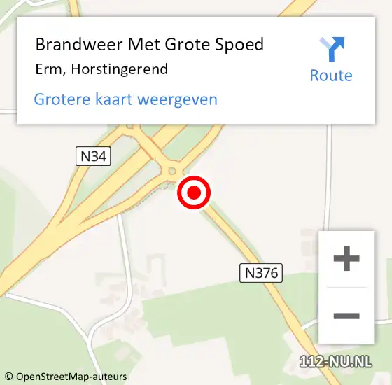 Locatie op kaart van de 112 melding: Brandweer Met Grote Spoed Naar Erm, Horstingerend op 5 oktober 2013 01:51