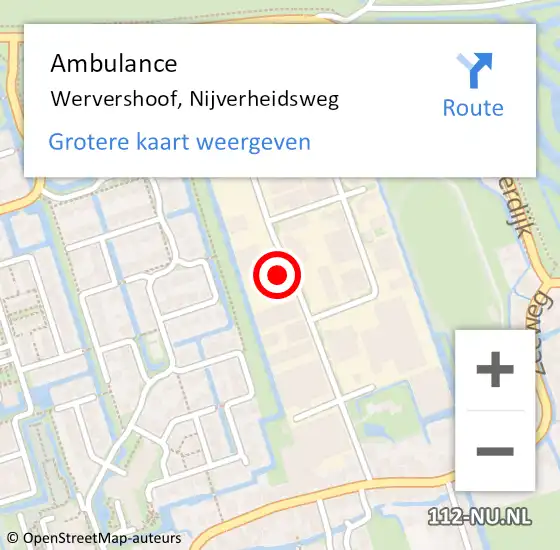 Locatie op kaart van de 112 melding: Ambulance Wervershoof, Nijverheidsweg op 23 juni 2021 14:39