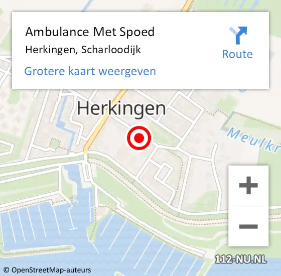 Locatie op kaart van de 112 melding: Ambulance Met Spoed Naar Herkingen, Scharloodijk op 23 juni 2021 15:06