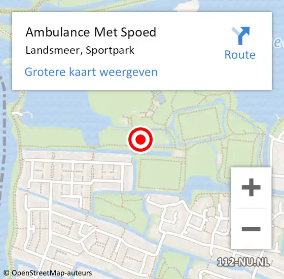 Locatie op kaart van de 112 melding: Ambulance Met Spoed Naar Landsmeer, Sportpark op 23 juni 2021 15:49