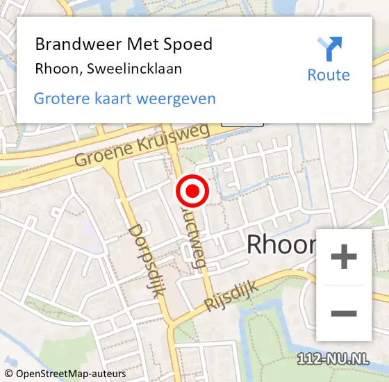 Locatie op kaart van de 112 melding: Brandweer Met Spoed Naar Rhoon, Sweelincklaan op 23 juni 2021 16:45