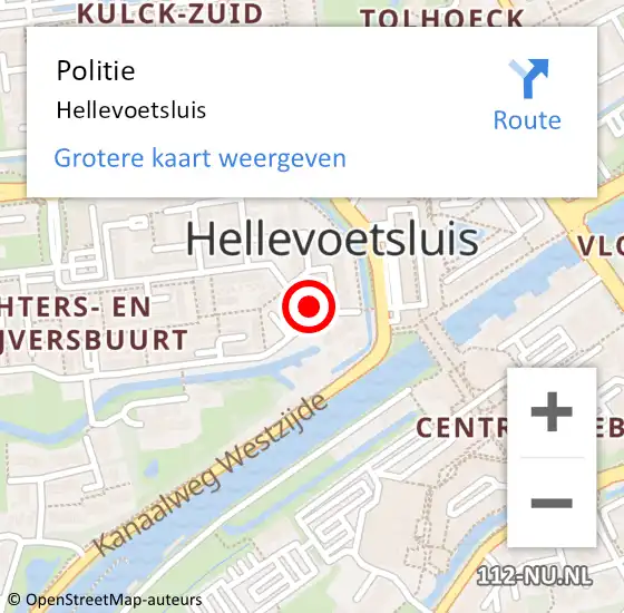 Locatie op kaart van de 112 melding: Politie Hellevoetsluis op 23 juni 2021 16:45