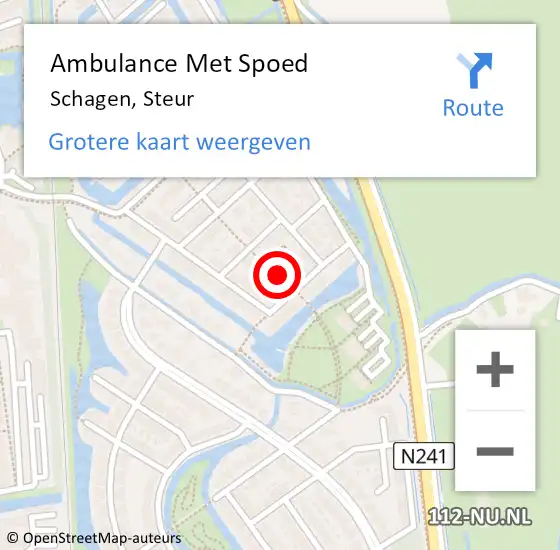 Locatie op kaart van de 112 melding: Ambulance Met Spoed Naar Schagen, Steur op 23 juni 2021 17:03