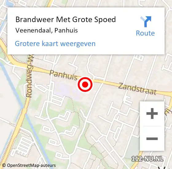 Locatie op kaart van de 112 melding: Brandweer Met Grote Spoed Naar Veenendaal, Panhuis op 23 juni 2021 17:04