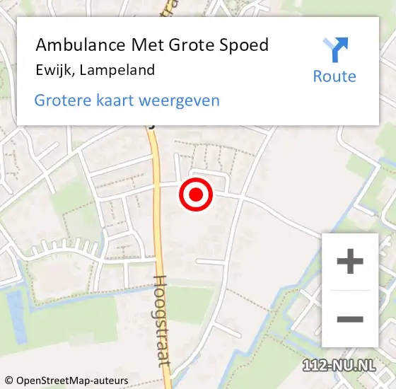 Locatie op kaart van de 112 melding: Ambulance Met Grote Spoed Naar Ewijk, Lampeland op 23 juni 2021 17:10