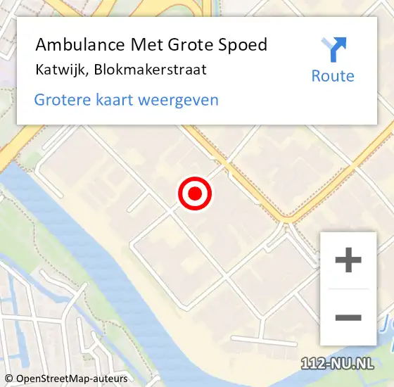 Locatie op kaart van de 112 melding: Ambulance Met Grote Spoed Naar Katwijk, Blokmakerstraat op 23 juni 2021 17:22