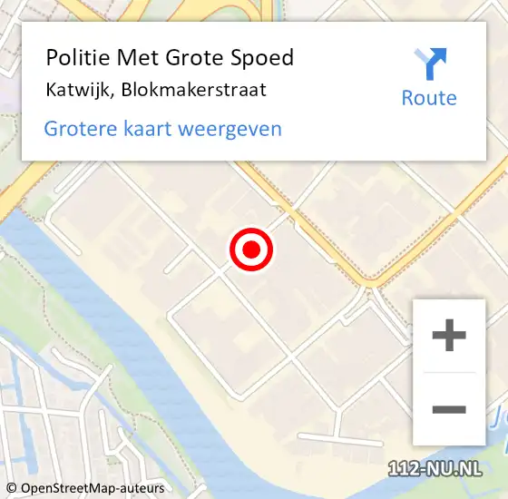 Locatie op kaart van de 112 melding: Politie Met Grote Spoed Naar Katwijk, Blokmakerstraat op 23 juni 2021 17:22