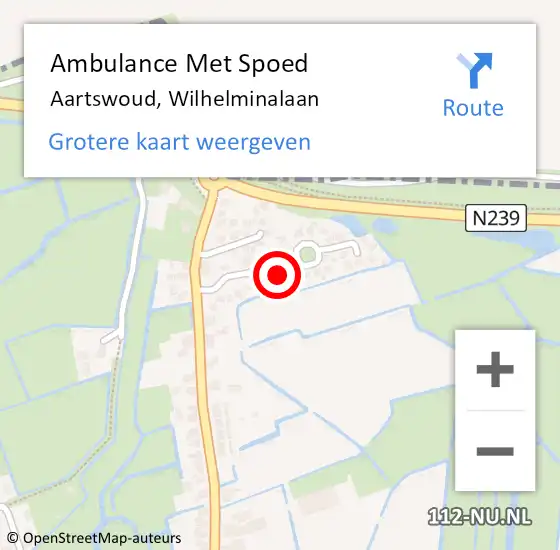 Locatie op kaart van de 112 melding: Ambulance Met Spoed Naar Aartswoud, Wilhelminalaan op 23 juni 2021 17:46