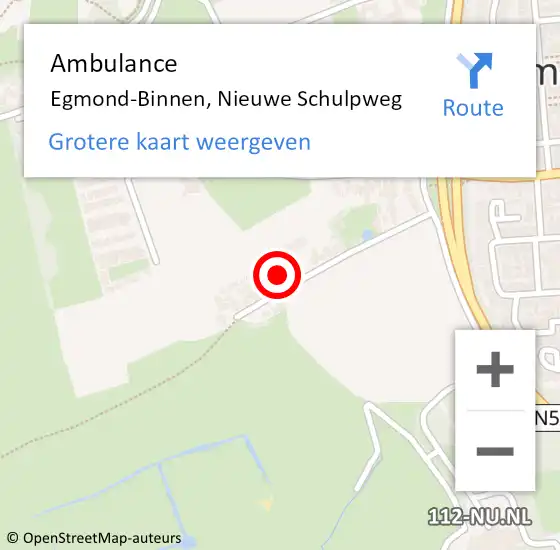 Locatie op kaart van de 112 melding: Ambulance Egmond-Binnen, Nieuwe Schulpweg op 23 juni 2021 18:13