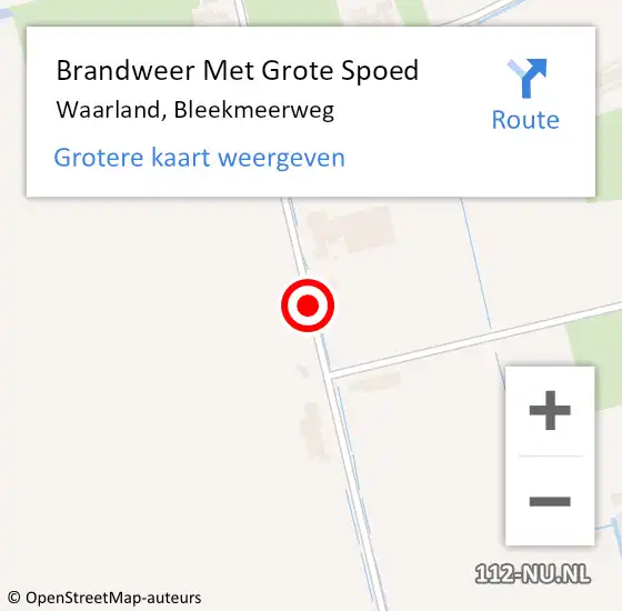 Locatie op kaart van de 112 melding: Brandweer Met Grote Spoed Naar Waarland, Bleekmeerweg op 23 juni 2021 18:21