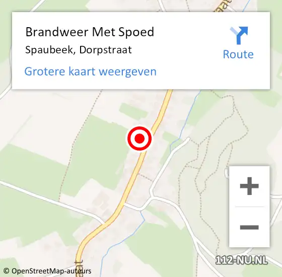 Locatie op kaart van de 112 melding: Brandweer Met Spoed Naar Spaubeek, Dorpstraat op 23 juni 2021 18:33