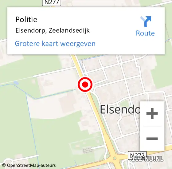 Locatie op kaart van de 112 melding: Politie Elsendorp, Zeelandsedijk op 23 juni 2021 18:54