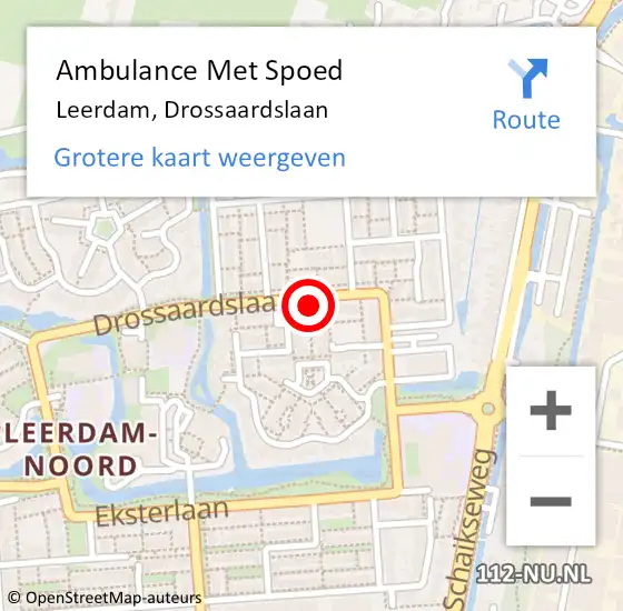 Locatie op kaart van de 112 melding: Ambulance Met Spoed Naar Leerdam, Drossaardslaan op 23 juni 2021 18:59