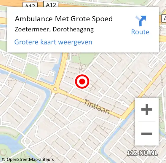 Locatie op kaart van de 112 melding: Ambulance Met Grote Spoed Naar Zoetermeer, Dorotheagang op 23 juni 2021 19:20