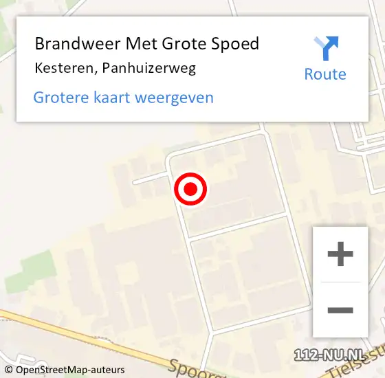 Locatie op kaart van de 112 melding: Brandweer Met Grote Spoed Naar Kesteren, Panhuizerweg op 23 juni 2021 20:07