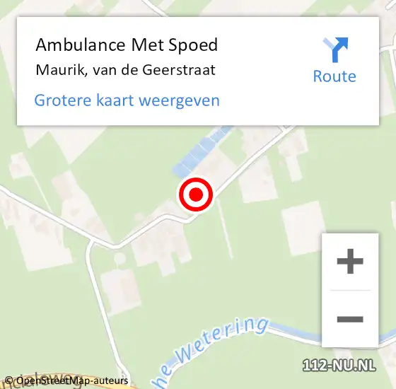 Locatie op kaart van de 112 melding: Ambulance Met Spoed Naar Maurik, van de Geerstraat op 23 juni 2021 20:11