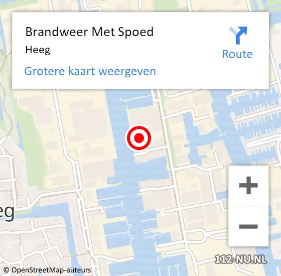 Locatie op kaart van de 112 melding: Brandweer Met Spoed Naar Heeg op 23 juni 2021 20:50