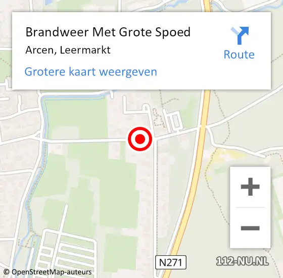 Locatie op kaart van de 112 melding: Brandweer Met Grote Spoed Naar Arcen, Leermarkt op 23 juni 2021 20:55