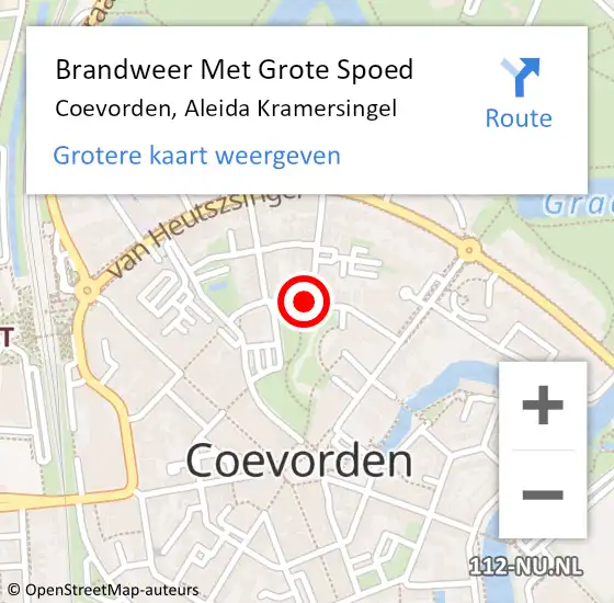 Locatie op kaart van de 112 melding: Brandweer Met Grote Spoed Naar Coevorden, Aleida Kramersingel op 23 juni 2021 21:05