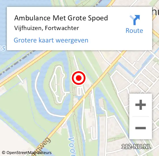 Locatie op kaart van de 112 melding: Ambulance Met Grote Spoed Naar Vijfhuizen, Fortwachter op 14 juni 2014 07:20