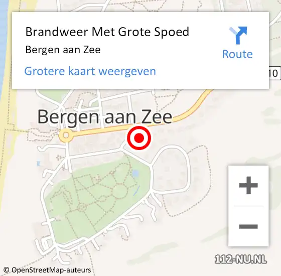 Locatie op kaart van de 112 melding: Brandweer Met Grote Spoed Naar Bergen aan Zee op 23 juni 2021 21:50