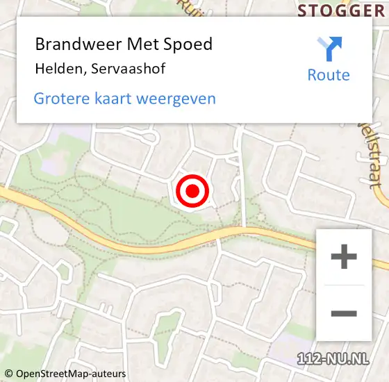 Locatie op kaart van de 112 melding: Brandweer Met Spoed Naar Helden, Servaashof op 23 juni 2021 22:28