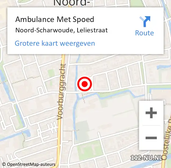 Locatie op kaart van de 112 melding: Ambulance Met Spoed Naar Noord-Scharwoude, Leliestraat op 23 juni 2021 23:31
