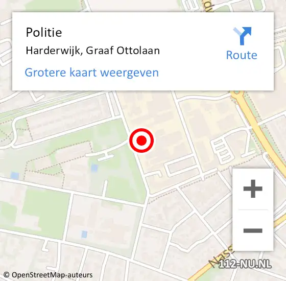 Locatie op kaart van de 112 melding: Politie Harderwijk, Graaf Ottolaan op 23 juni 2021 23:43