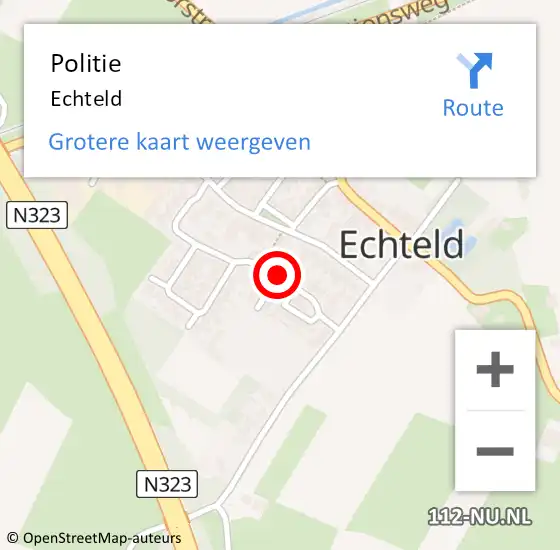 Locatie op kaart van de 112 melding: Politie Echteld op 24 juni 2021 00:13