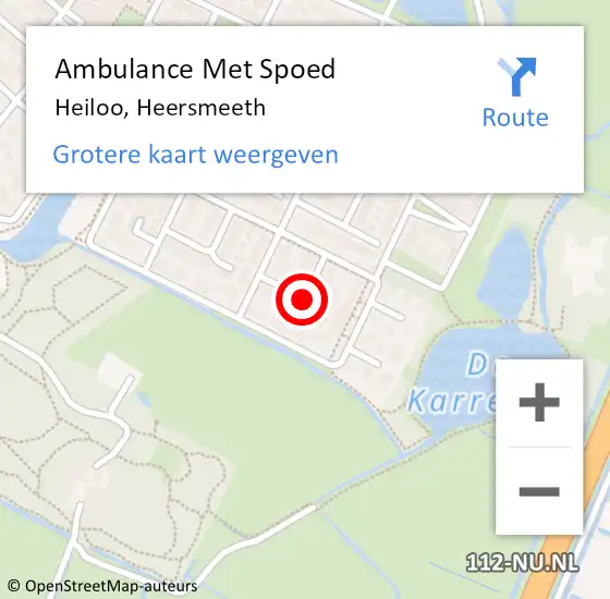 Locatie op kaart van de 112 melding: Ambulance Met Spoed Naar Heiloo, Heersmeeth op 24 juni 2021 00:42