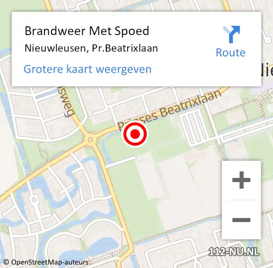 Locatie op kaart van de 112 melding: Brandweer Met Spoed Naar Nieuwleusen, Pr.Beatrixlaan op 24 juni 2021 01:44