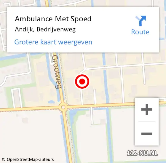 Locatie op kaart van de 112 melding: Ambulance Met Spoed Naar Andijk, Bedrijvenweg op 24 juni 2021 02:15