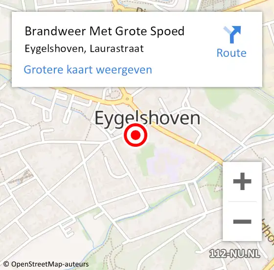 Locatie op kaart van de 112 melding: Brandweer Met Grote Spoed Naar Eygelshoven, Laurastraat op 24 juni 2021 02:19