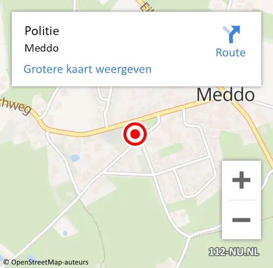 Locatie op kaart van de 112 melding: Politie Meddo op 24 juni 2021 05:23