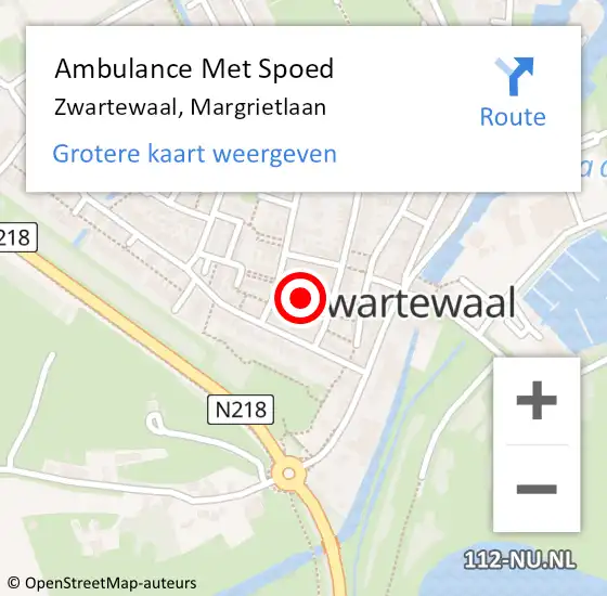 Locatie op kaart van de 112 melding: Ambulance Met Spoed Naar Zwartewaal, Margrietlaan op 24 juni 2021 06:03