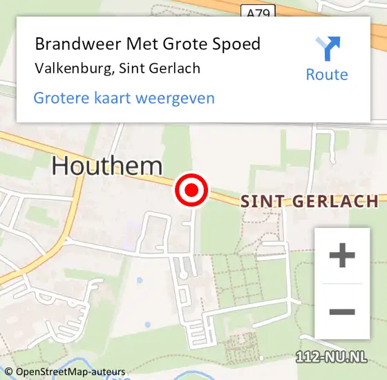 Locatie op kaart van de 112 melding: Brandweer Met Grote Spoed Naar Valkenburg, Sint Gerlach op 24 juni 2021 07:39