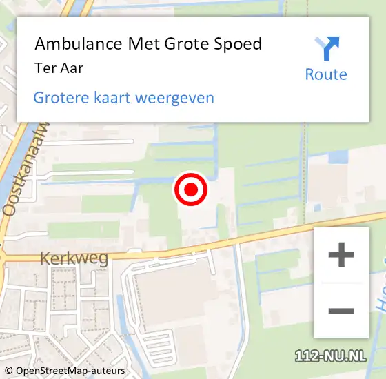 Locatie op kaart van de 112 melding: Ambulance Met Grote Spoed Naar Ter Aar op 24 juni 2021 08:02