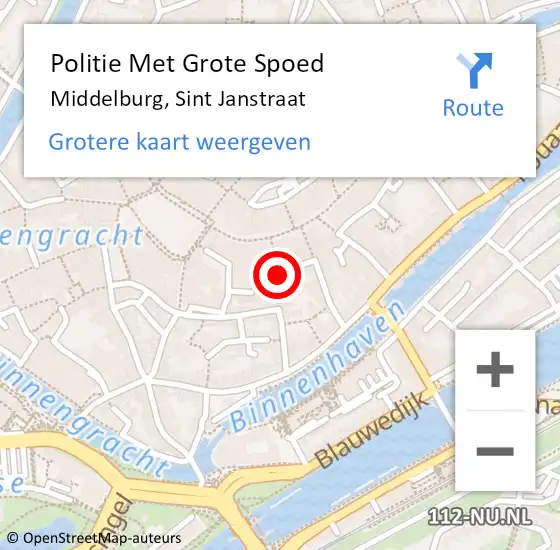 Locatie op kaart van de 112 melding: Politie Met Grote Spoed Naar Middelburg, Sint Janstraat op 24 juni 2021 08:50