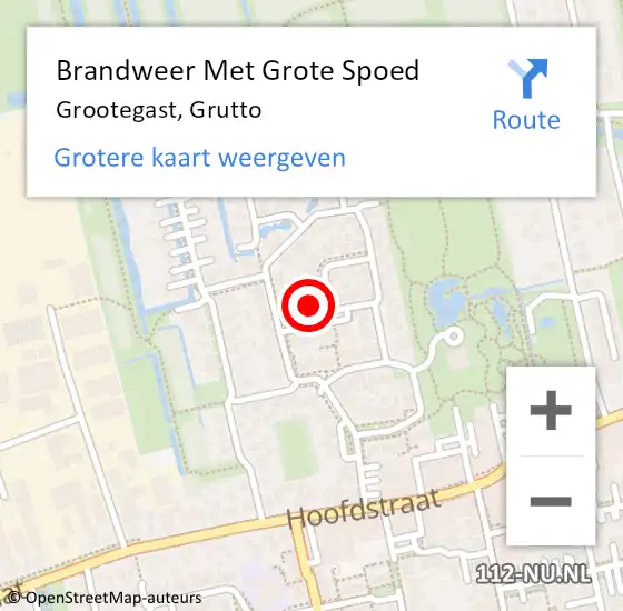 Locatie op kaart van de 112 melding: Brandweer Met Grote Spoed Naar Grootegast, Grutto op 24 juni 2021 09:31